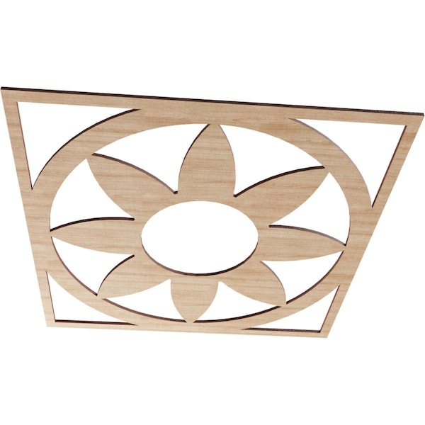 Blume Wood Fretwork Pierced Ceiling Medallion, Alder, 22OD X 7 5/8ID X 1/4T